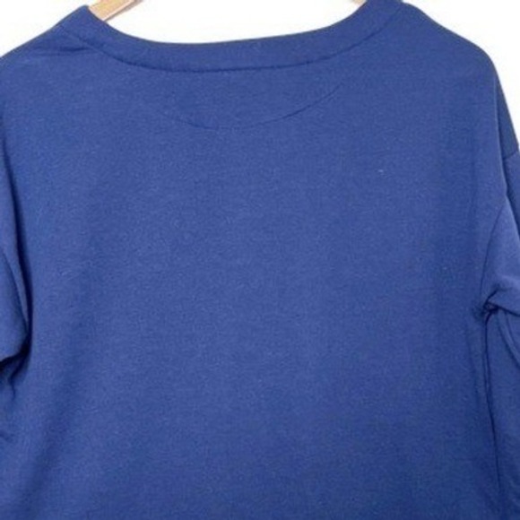 IZOD Womens Peacoat Blue Plaid NWT Layered Look Side Tie Sweatshirt Size M - Picture 5 of 8